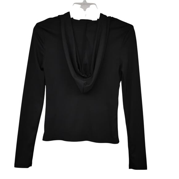 Shein Ribbed Full Zipper Hoodie with Drawstring Size Small Fitted Lightweight - Picture 6 of 10